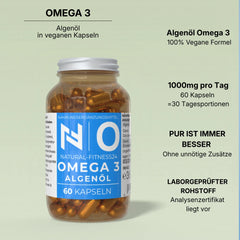 Natural-Fitness24 Algenöl Omega3 EPA DHA 60 Kapseln vegan highlights