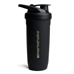 Edelstahl-Shaker mit Plastikdeckel und Sieb 700ml in der Farbe schwarz matt