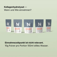 Wann und wie einnehmen? Einnahmezeitpunkt ist nicht relevant, 10g Pulver pro Portion mit 100ml stilles Wasser