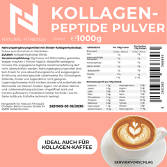 Kollagen Peptide Pulver 1Kg – Kollagenhydrolysat ohne Zusatzstoffe