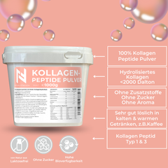 Kollagen Peptide Pulver 1Kg – Kollagenhydrolysat ohne Zusatzstoffe