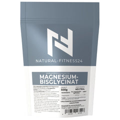 Magnesium Bisglycinat Pulver 500g, voll chelatisiert, ungepuffert, ohne Zusatzstoffe, neutraler Geschmack, von Natural-Fitness24