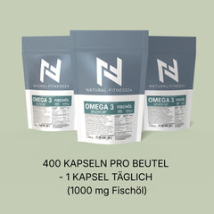 Omega-3 Fischöl 400 Kapseln 1000 mg – 500 EPA / 250 DHA – TG-Form