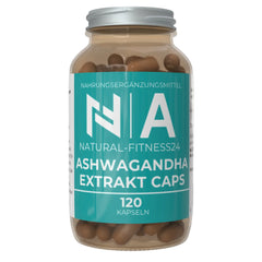 Natural-Fitness24 Ashwagandha Extrakt Kapseln 120 Stück pro Glasdose