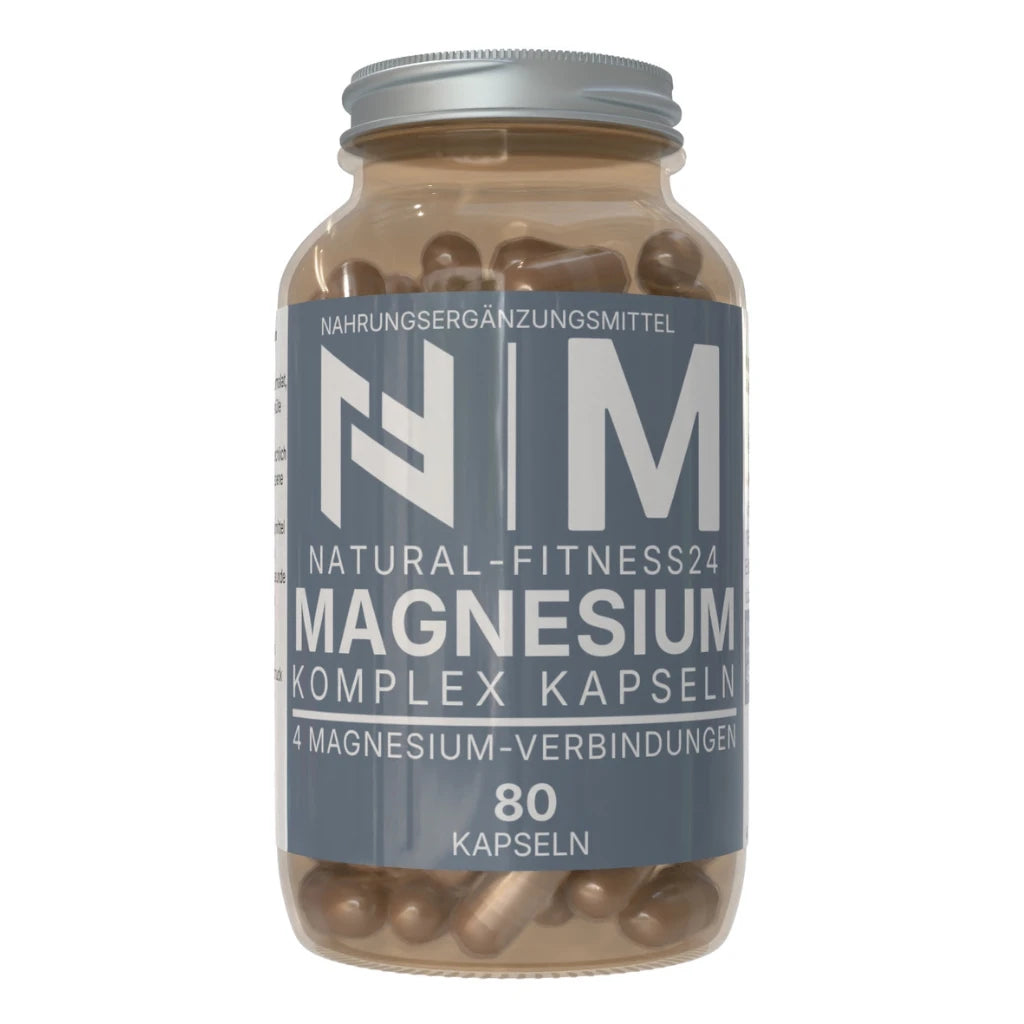Magnesium Komplex Kapseln aus Citrat , Bisglycinat, Malat, Taurat , vegan ohne Oxid von Natural-Fitness24