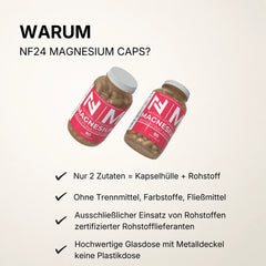 Warum Magnesium Bisglycinat 80 Kapseln von natural-Fitness24? Nur 2 Zutaten Kapselhülle und Rohstoff