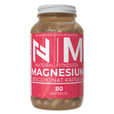 Magnesium Bisglycinat 80 Kapseln in der Glasdose mit Metalldeckel von natural-Fitness24