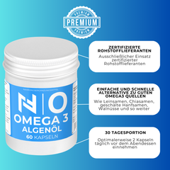 Vegane Omega 3 Kapseln mit Algenöl - 60 Kapseln