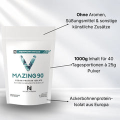 Vmazing veganes Eiweisspulver ohne Zusatzstoffe 1kg Beutel ohne Aromen, Süßungsmittel, Füllstoffe oder Trennmittel mit einem Rohstoff aus Europa