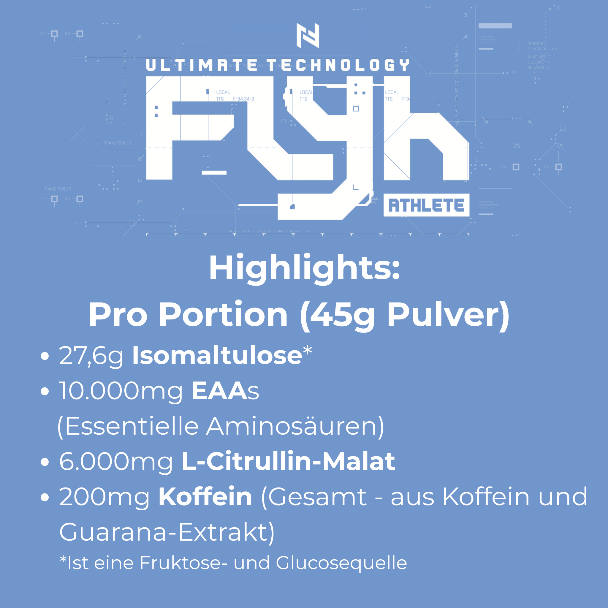 Flyh Athlete 1200g – Workout Booster mit Koffein, Aminosäuren und Kohlenhydraten