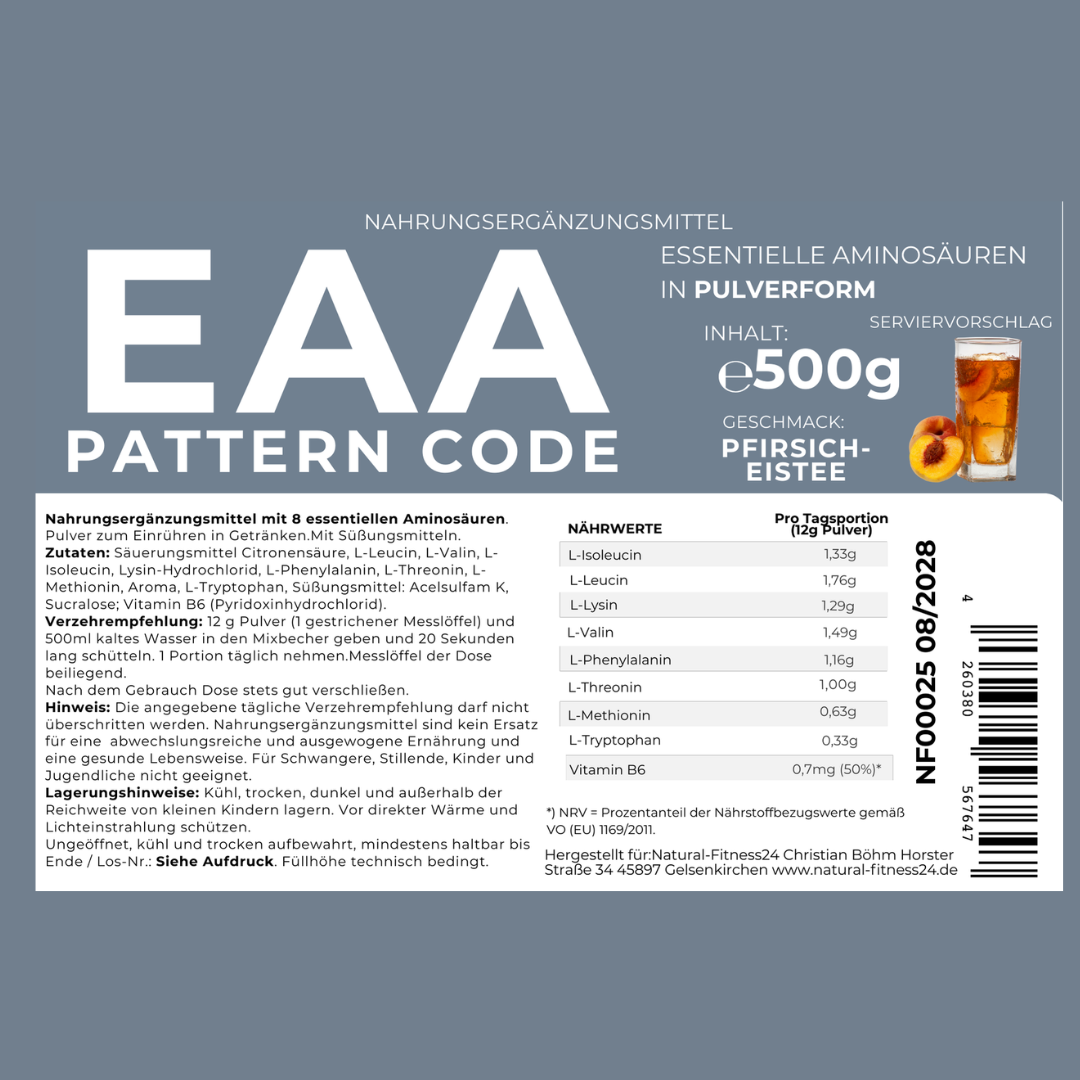 EAAs Aminosäurepulver Pfirsich Eistee