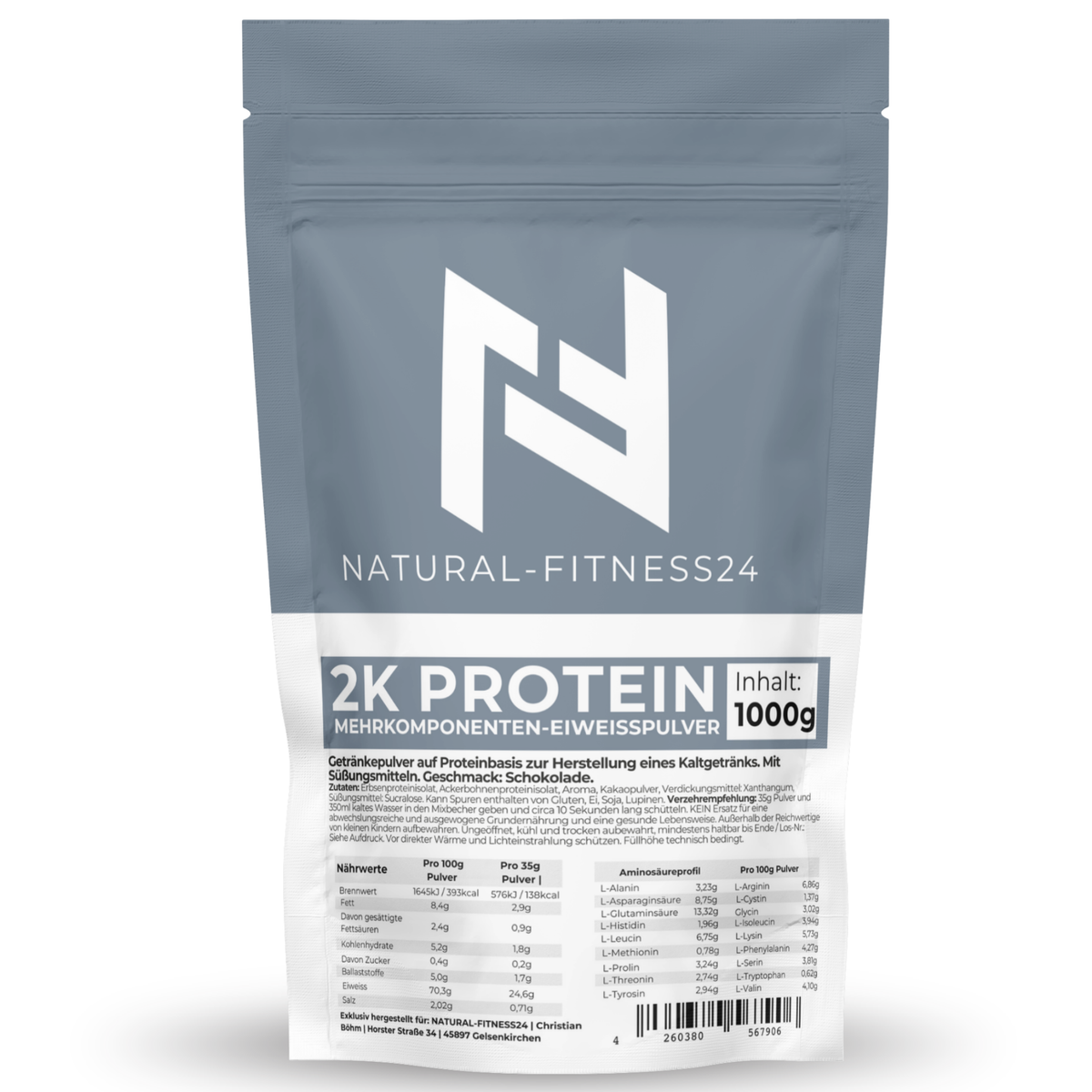 Mehrkomponentenprotein 2K Protein Erbsenprotein 1kg
