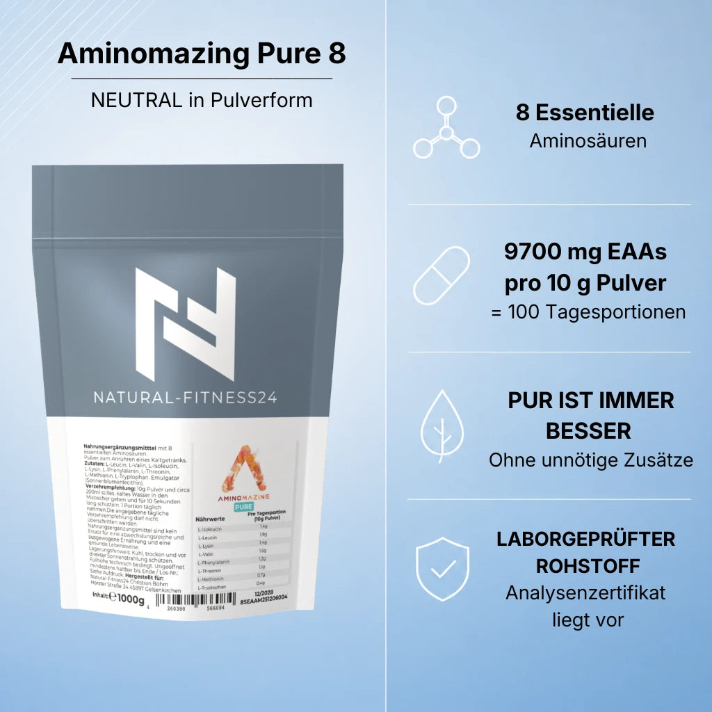 EAA Pulver 1Kg neutral ohne Zusätze Aminomazing Pure