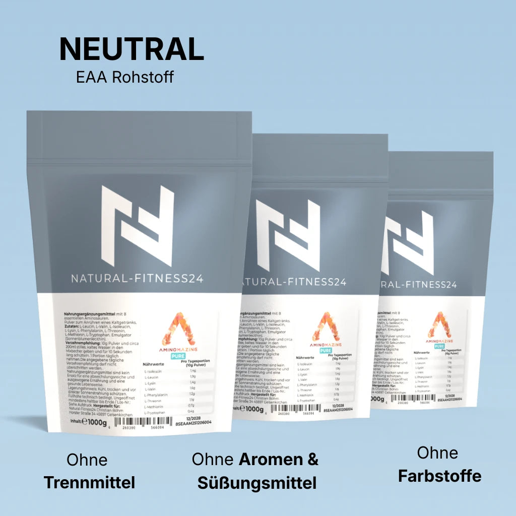 EAA Pulver 1Kg neutral ohne Zusätze Aminomazing Pure ohne süßungsmttel