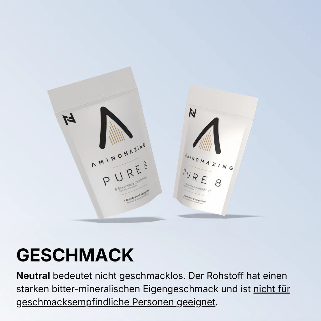 EAAs 1Kg neutral ohne Zusätze Aminomazing Pure Essentielle Aminosäuren ohne L-Histidin - hat einen Eigengeschmack