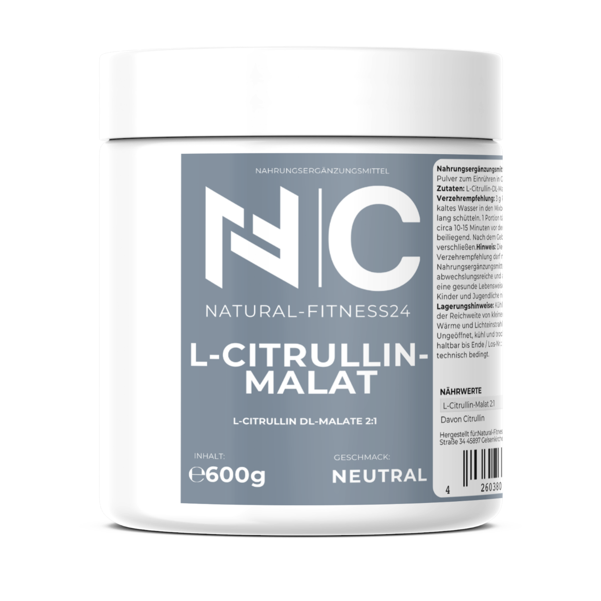 L-Citrullin-Malat Pulver 600g – Neutral