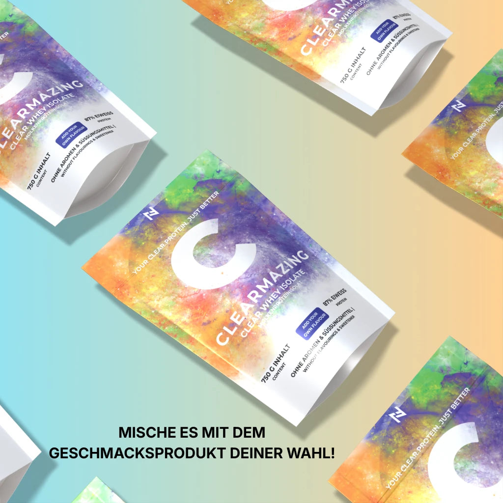 Clearmazing Clear Whey Isolate 750g Neutral ohne Zusatzstoffe wie Aroma und Süßungsmittel kombinierbar mit deinem Lieblingsaroma