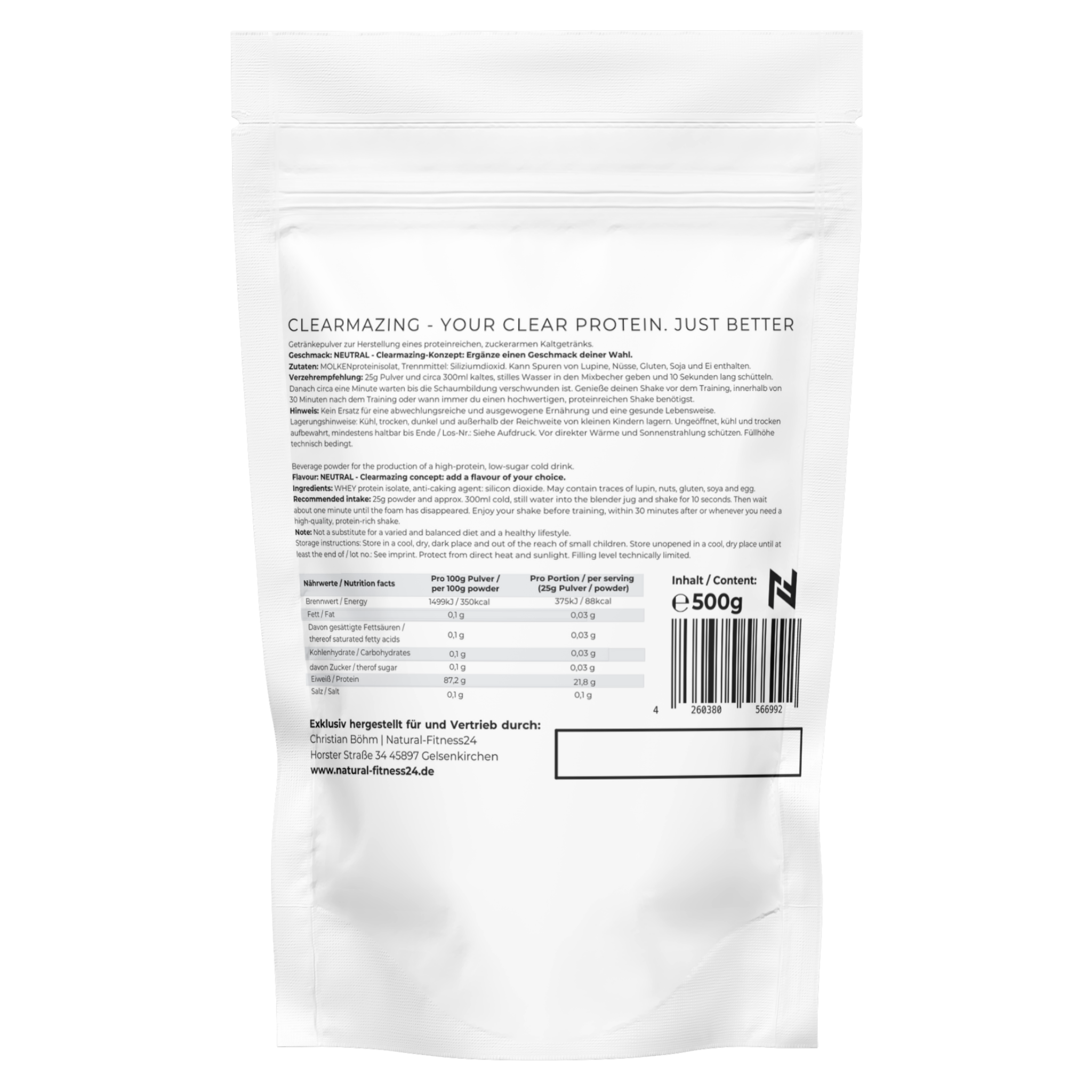 neutrales Clear Isolat