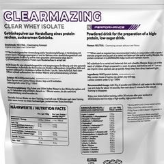 Clearmazing Clear Whey Protein Isolat – 1Kg | 87% Eiweißgehalt, Ohne Aroma & Süßungsmittel