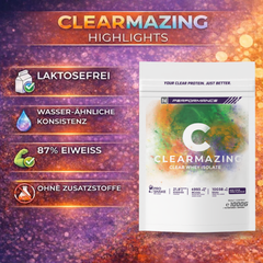 Clearmazing Clear Whey Isolate neutral geschmacksneutral ohne Zusatzstoffe 1Kg Beutel Highlights
