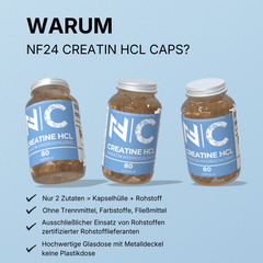 Natural-Fitness24 Creatin HCL Hydrochlorid Kapseln Premium Qualität