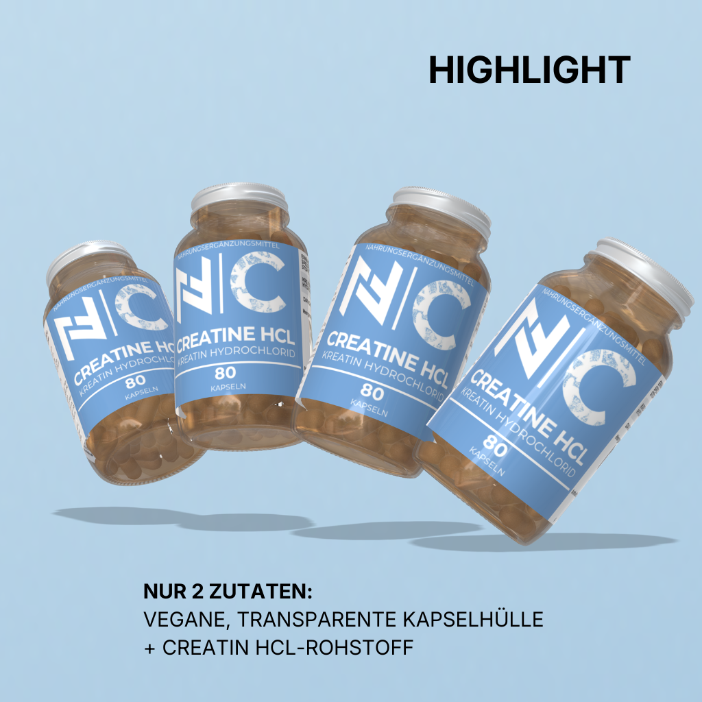 Natural-Fitness24 Creatin HCL Hydrochlorid Kapseln ohne unnötige Zusatzstoffe