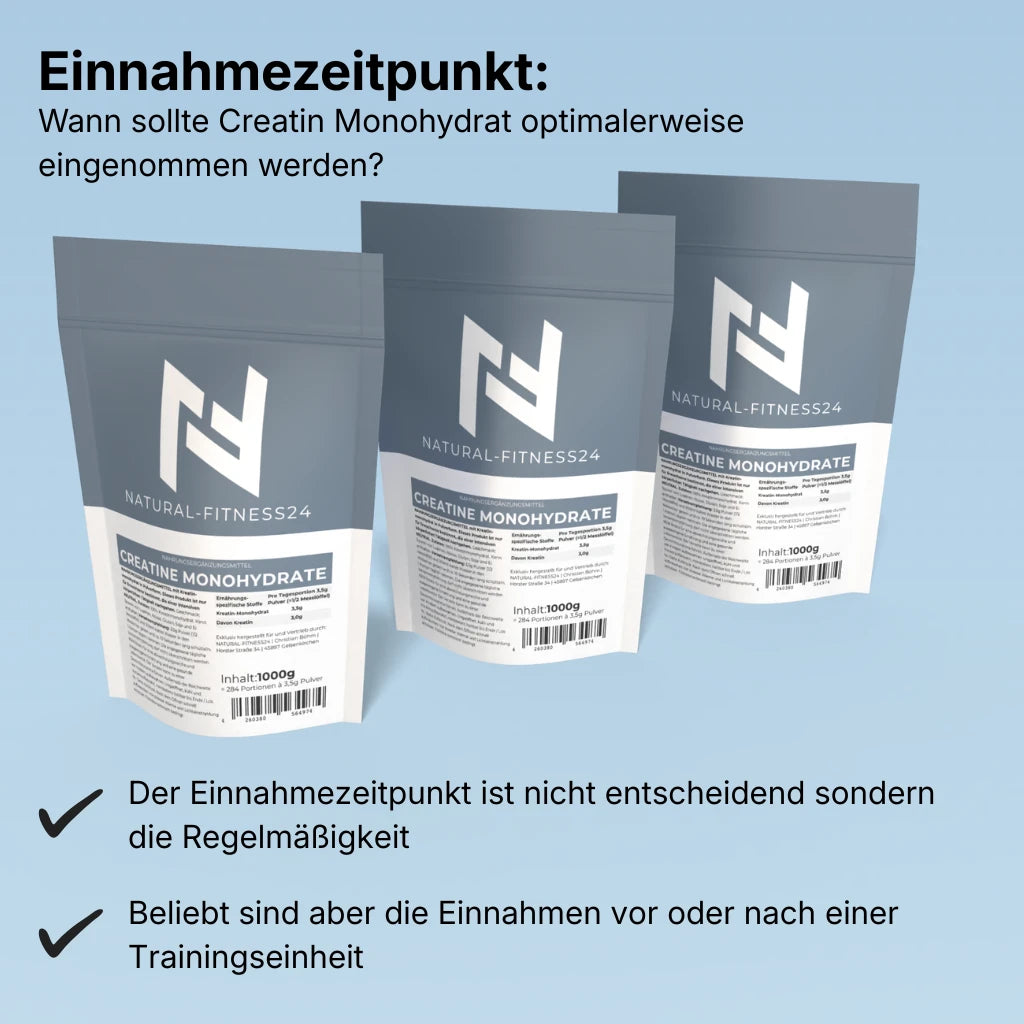 Natural-Fitness24 Creatin Monohydrat 1kg Neutral Wie einnehmen?