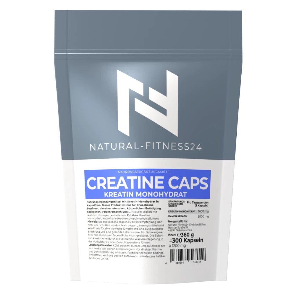 Creatin Monohydrat Kapseln 300 Stück pro Beutel mit 1000mg Creatin pro Kapsel 