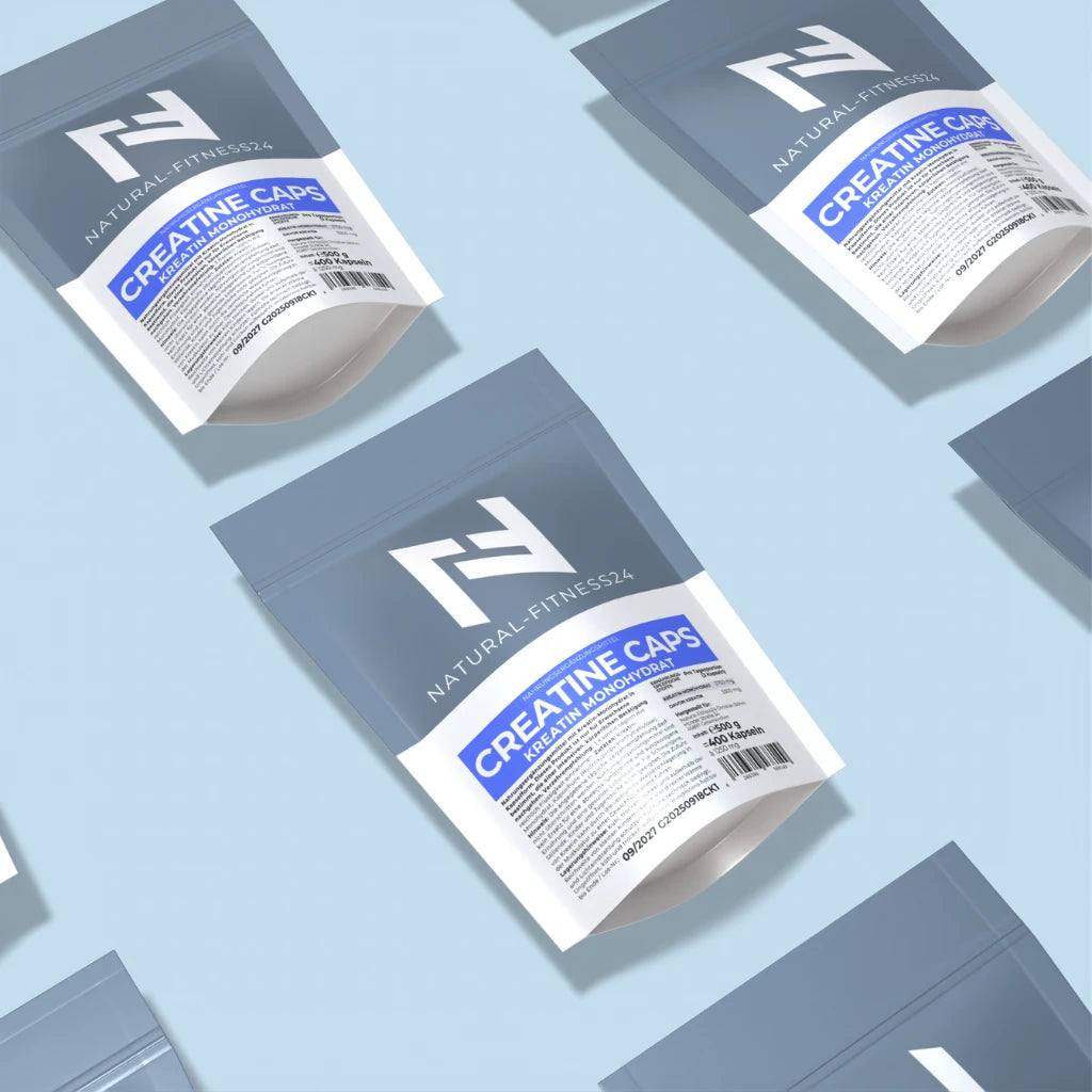 Creatin Monohydrat Kapseln, hochdosiert mit 1100mg pro Kapsel, 400 Caps pro Beutel