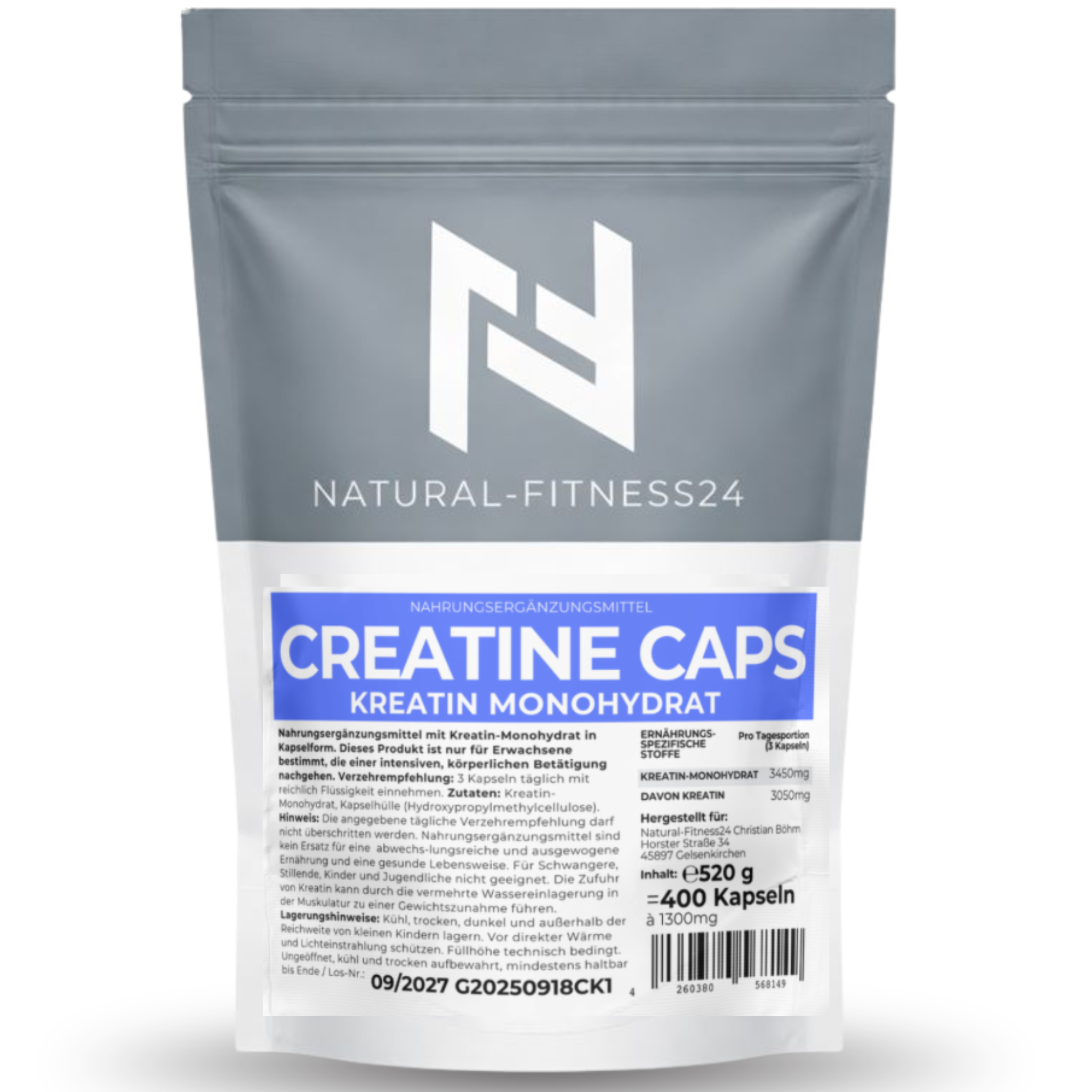 Creatin Monohydrat Kapseln 400