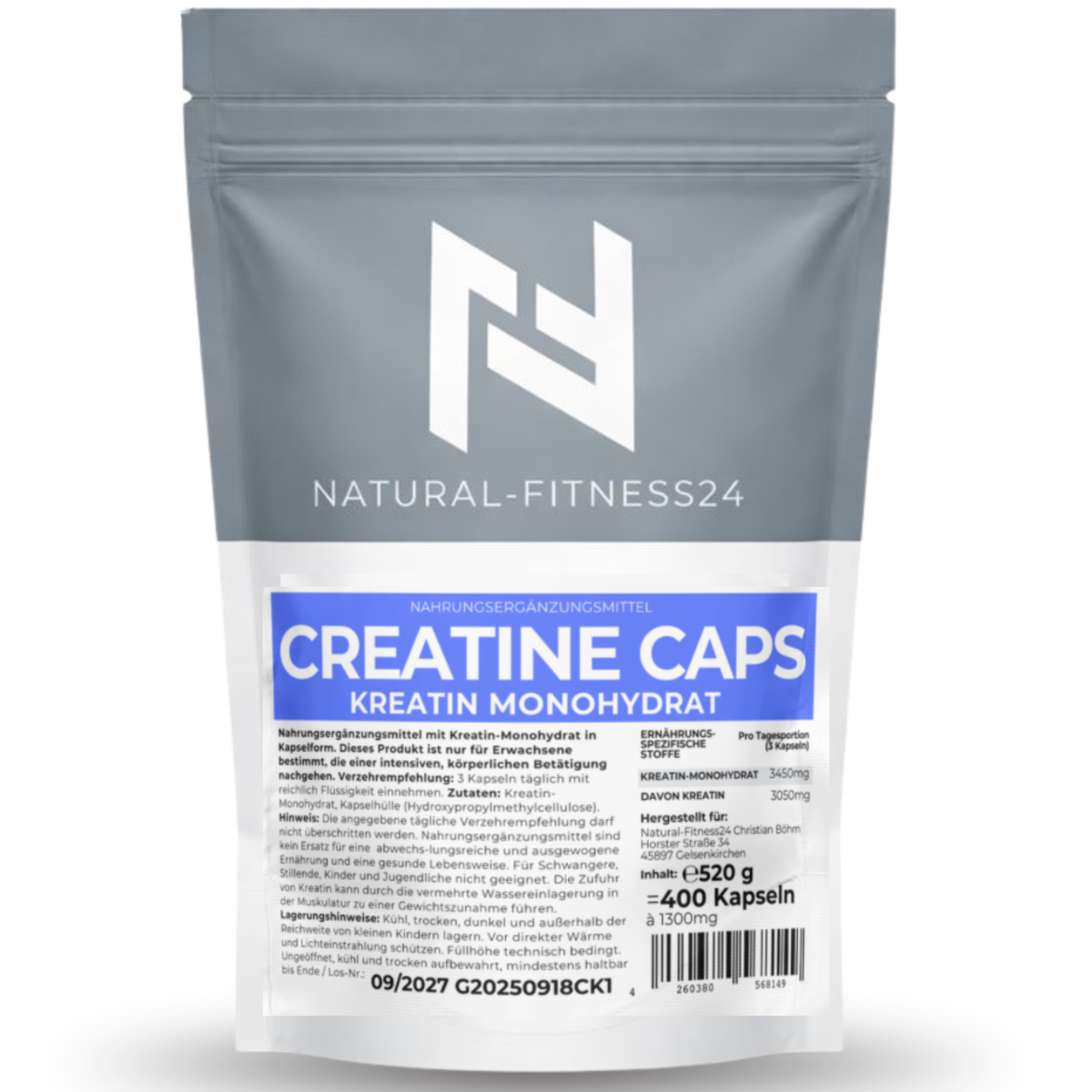 Creatin Monohydrat Kapseln 400