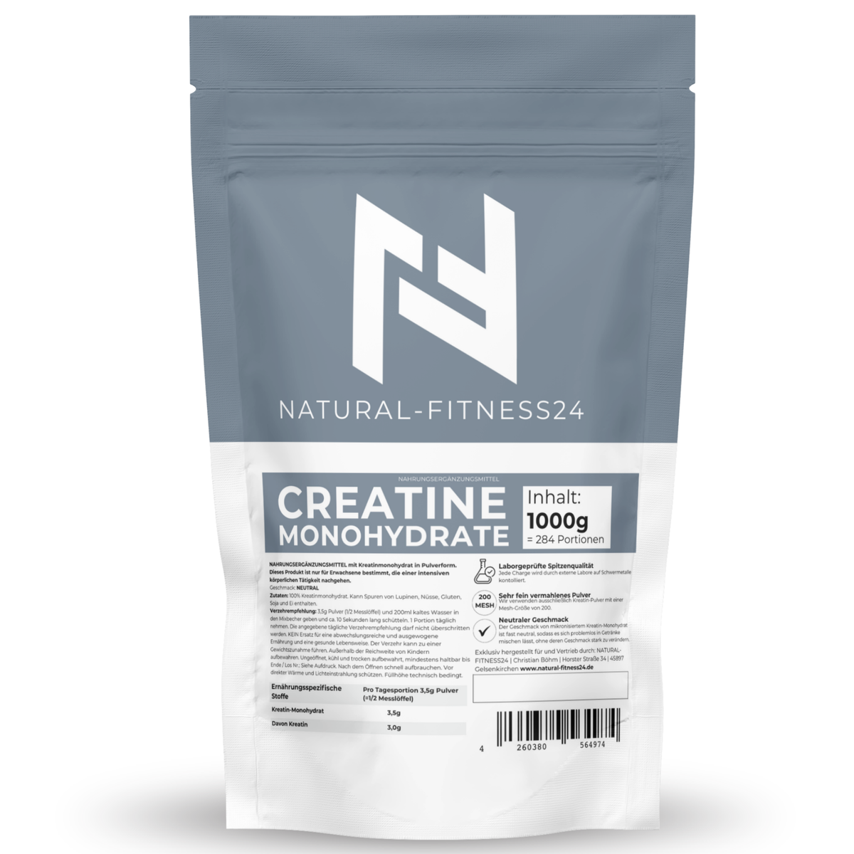 NF24 creatine monohydrate powder 500g can unflavoured