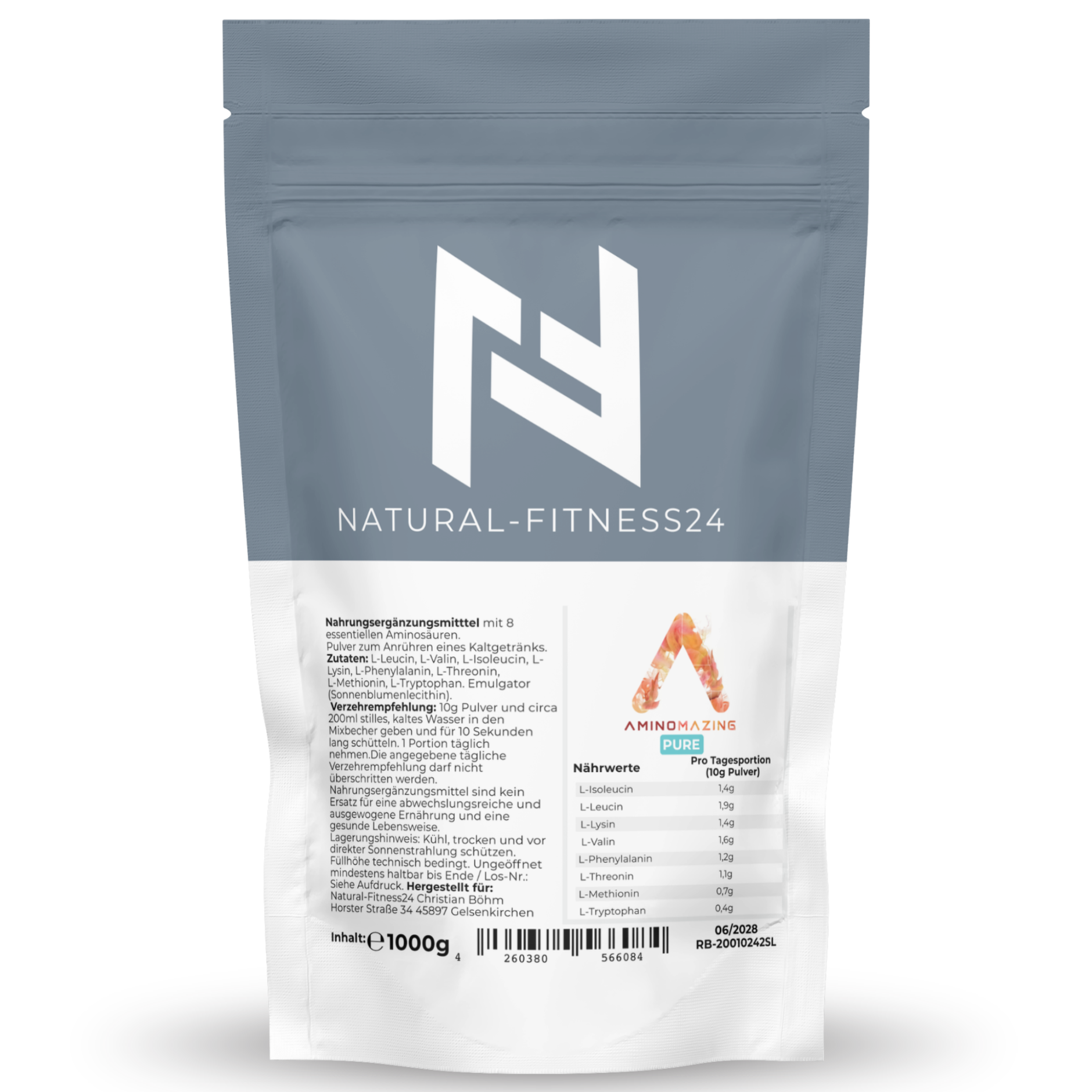 EAA Pulver - 532 G - Cola Zitrone - Human Code Formel - Alle 8