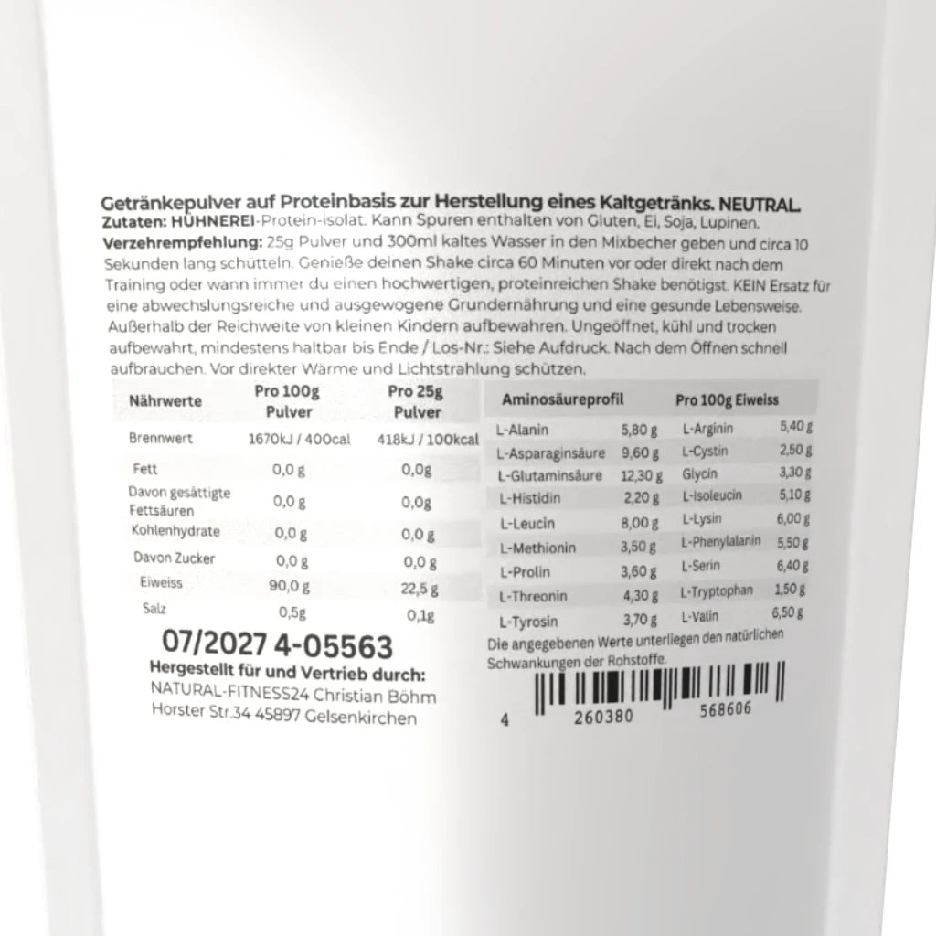 Egg Protein Isolat neutral kaufen