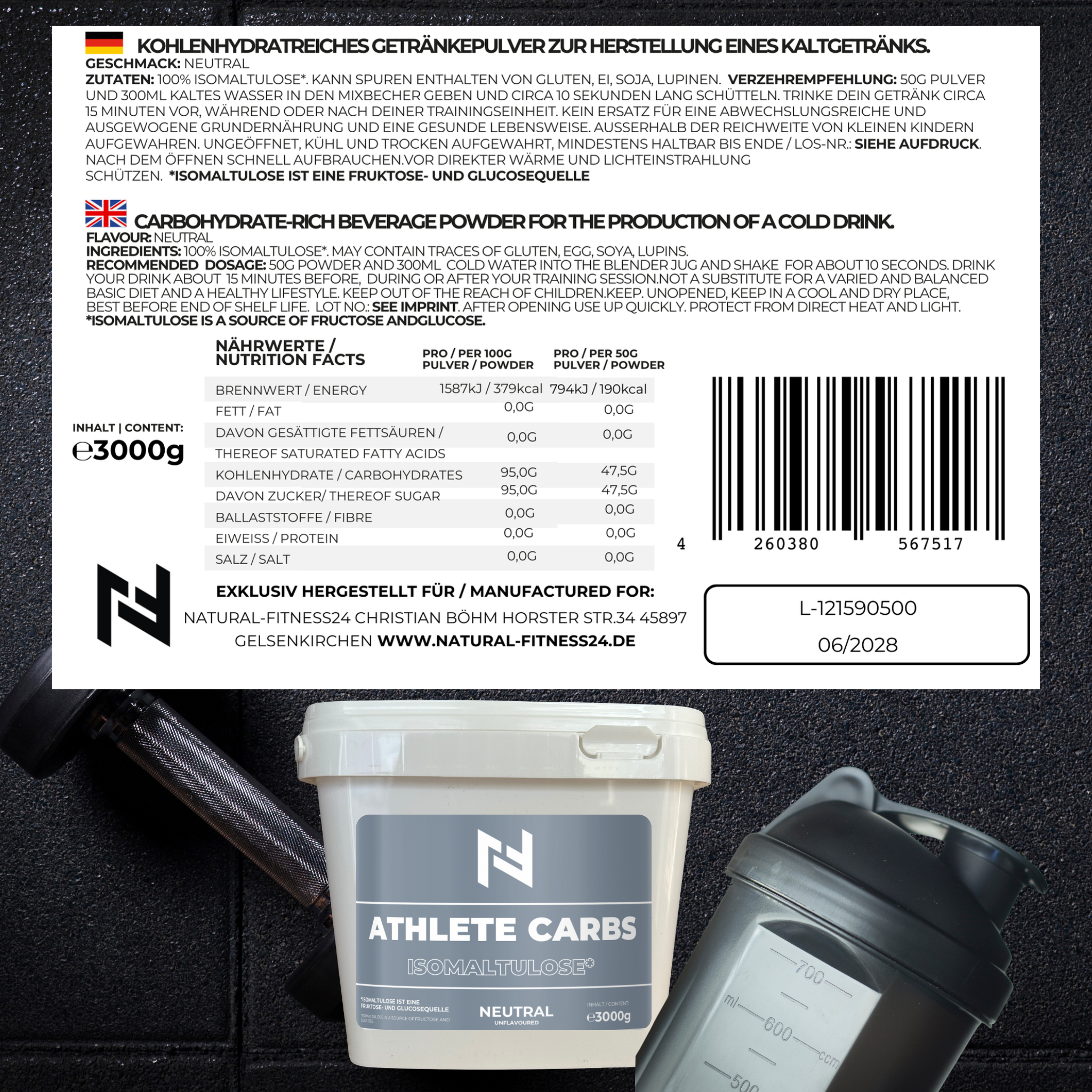Isomaltulose Nährwerte