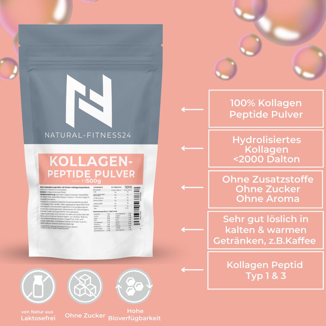 Kollagen Peptide Pulver 500g – Kollagenhydrolysat