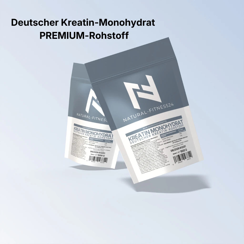 Natural-Fitness24 Kreatinmonohydrat  Rohstoff aus Deutschland neutral ohne unnötige Zusatzstoffe wie Aromen und Süßungsmittel 1000g 