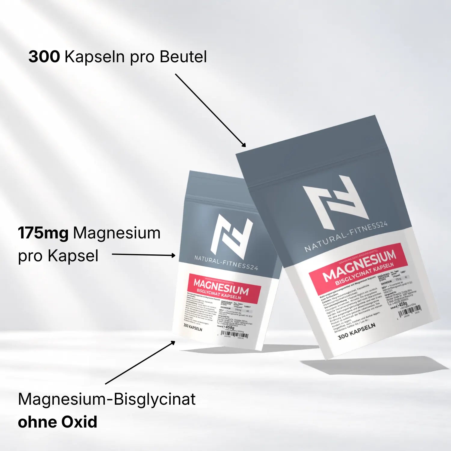 Magnesium Bisglycinat Kapseln mit 175mg Magnesium ohne magnesium oxid