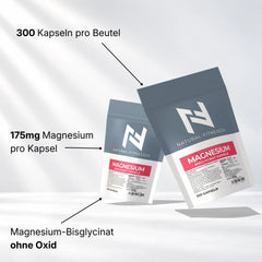 Magnesium Bisglycinat Kapseln mit 175mg Magnesium ohne magnesium oxid