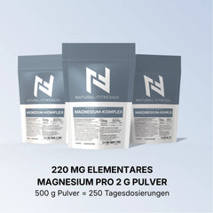 Magnesium-Komplex 500g Pulver neutral aus Bisglycinat Citrat Taurat und Malat von NF24 
