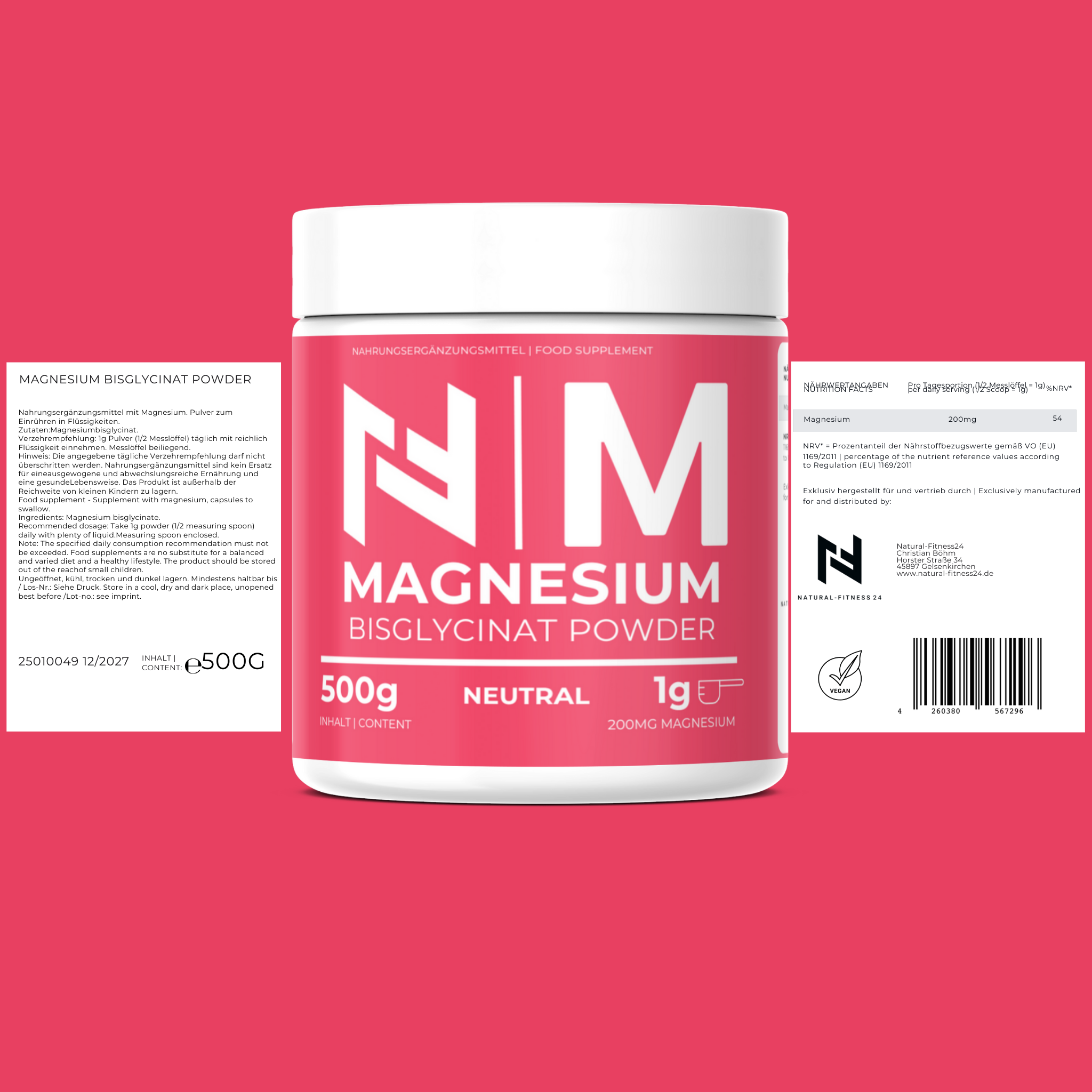 Magnesium Bisglycinat Pulver – Hochwertiges Magnesium mit hoher Bioverfügbarkeit