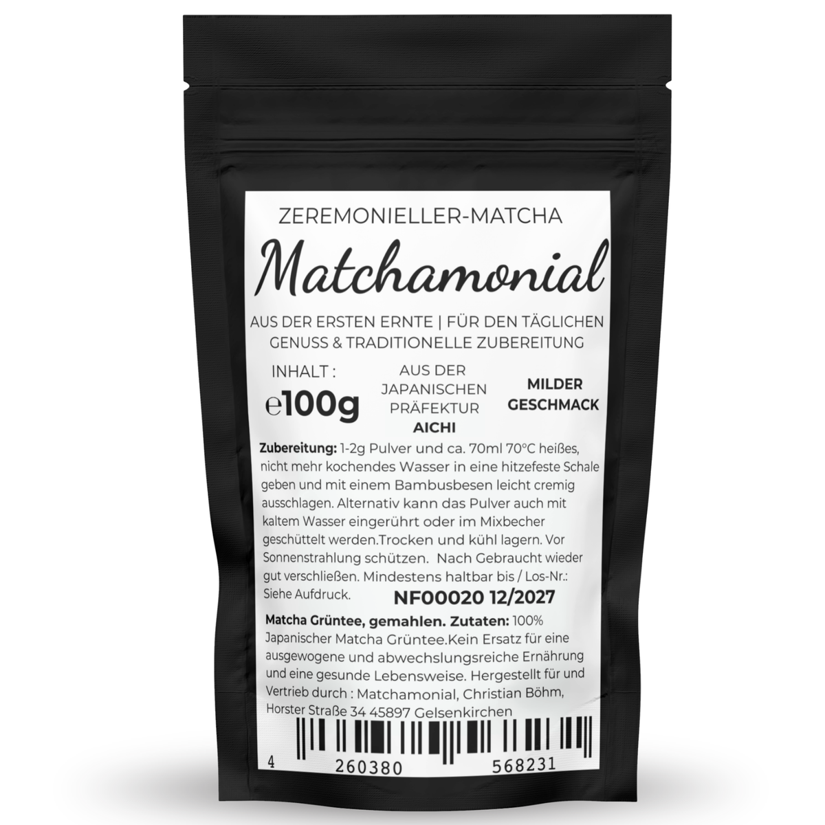 Matchamonial Matcha Pulver "Basic-Ceremonial" 100g