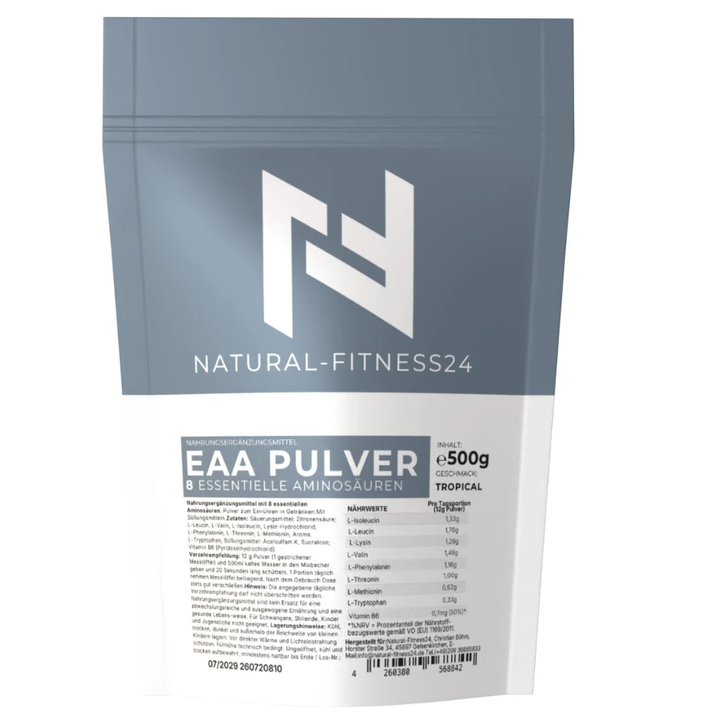 8 Essentielle Aminosäuren Pulver 500g Geschmack Tropical