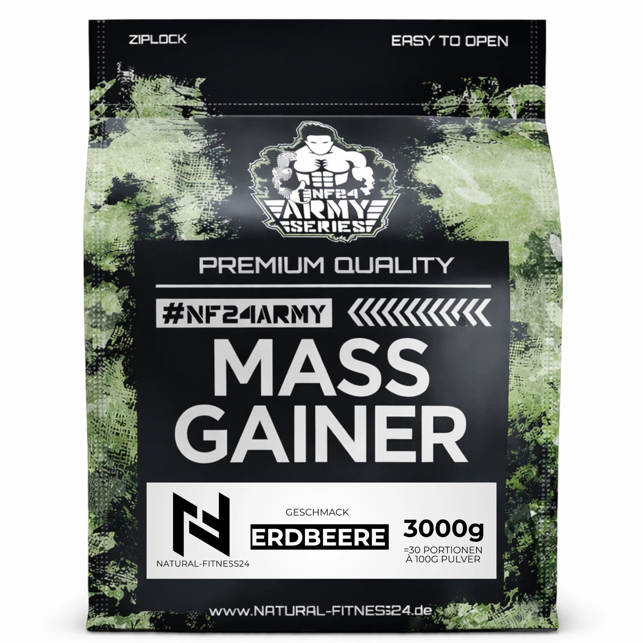 mass gainer 3kg 3000g erdbeere whey mit instant oats