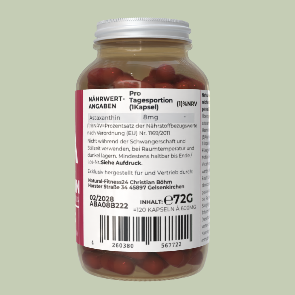 NF24 Astaxanthin 8mg Kapseln Natürliches Dosierung Wann einnehmen