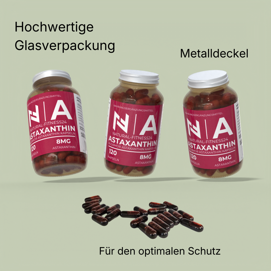 NF24 Astaxanthin 8mg Kapseln Natürliches Glasdose