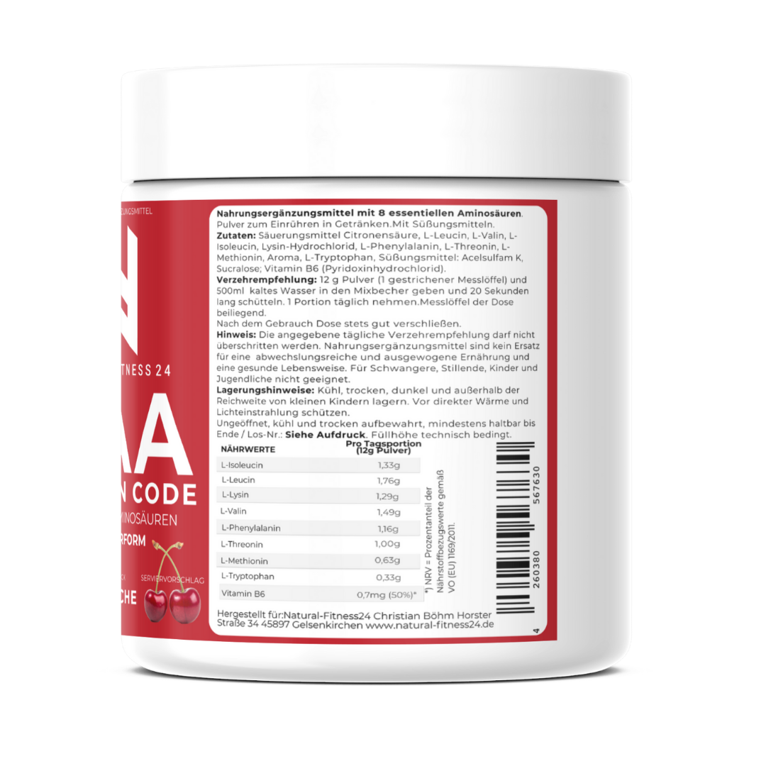 EAA Pulver mit Kirschgeschmack - 8 Essentielle Aminosäuren 