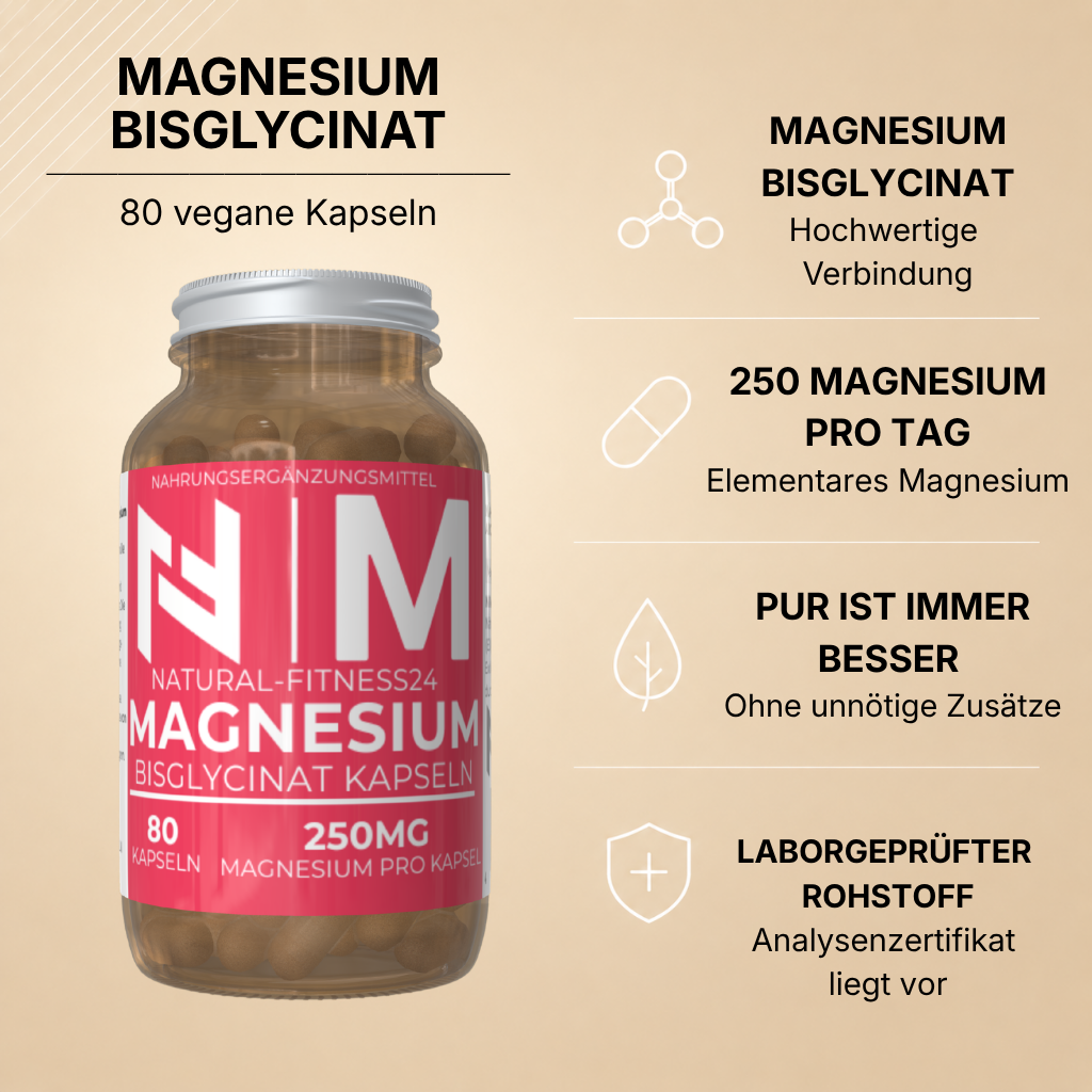 Natural-Fitness24 Magnesium Bisglycinat 80 Kapseln Vorteile