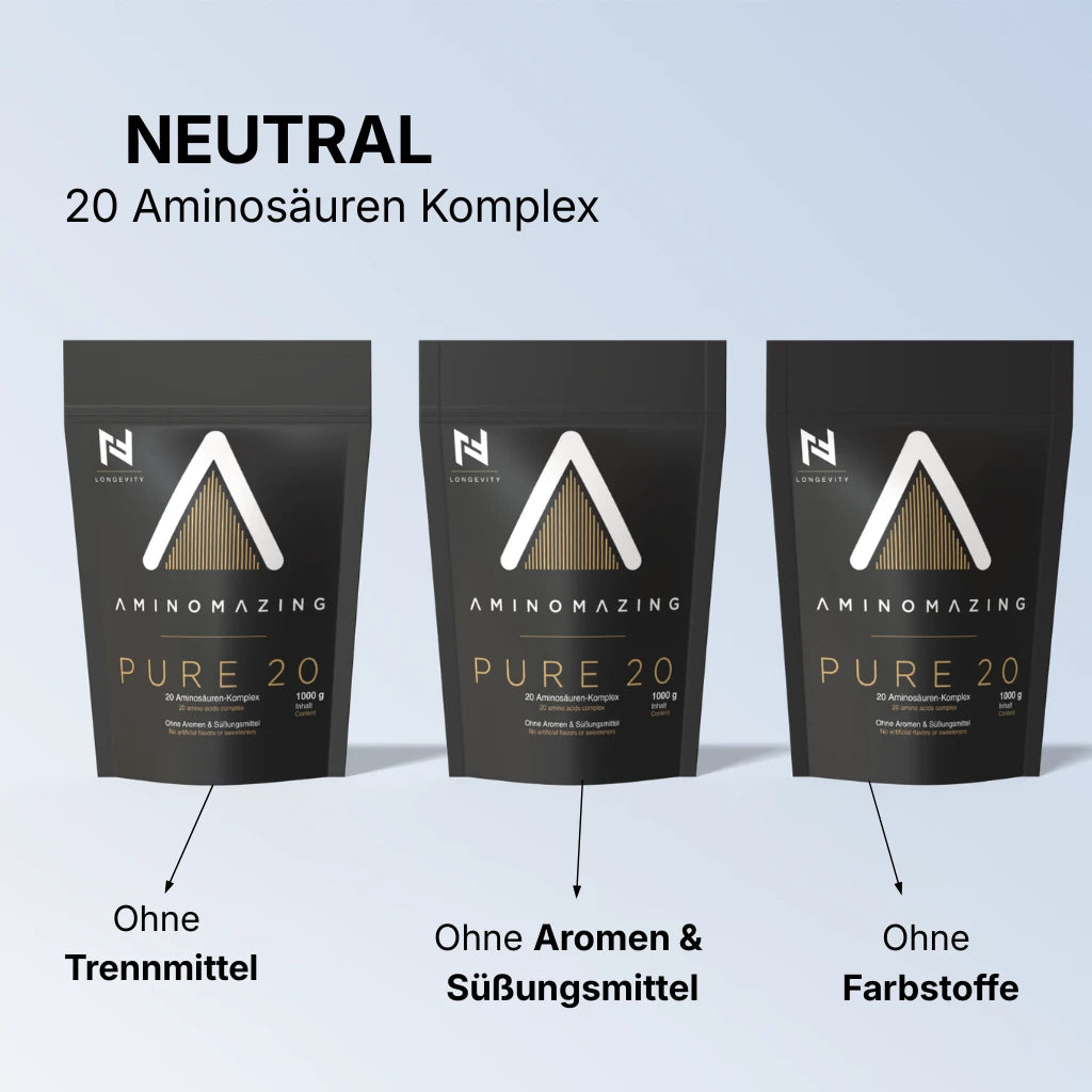 Ohne Süßungsmittel ohne Aromen ohne Trennmittel das ist Aminomazing Pure