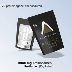 9800mg Aminosäuren pro 10g Pulver und 100 Portionen pro Beutel
